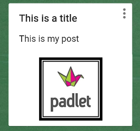 the post is shown