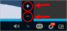 the plus and minus button are highlighted