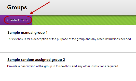 the create a group button is highlighted
