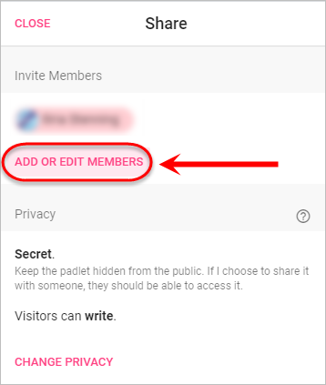 add or edit members button