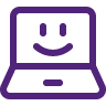 smile on laptop icon