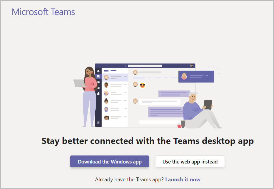 Teams app screen
