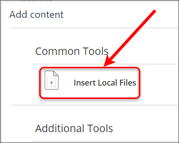 Insert Local Files button circled.