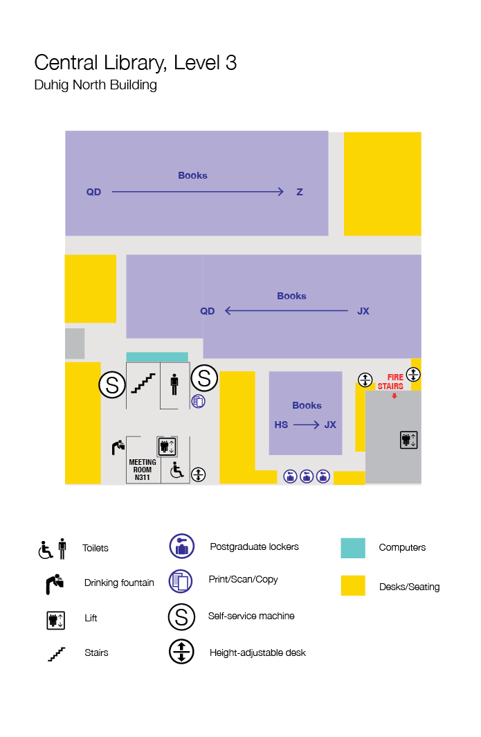 Level 3, floor plan, Central Library. Click for a larger image.