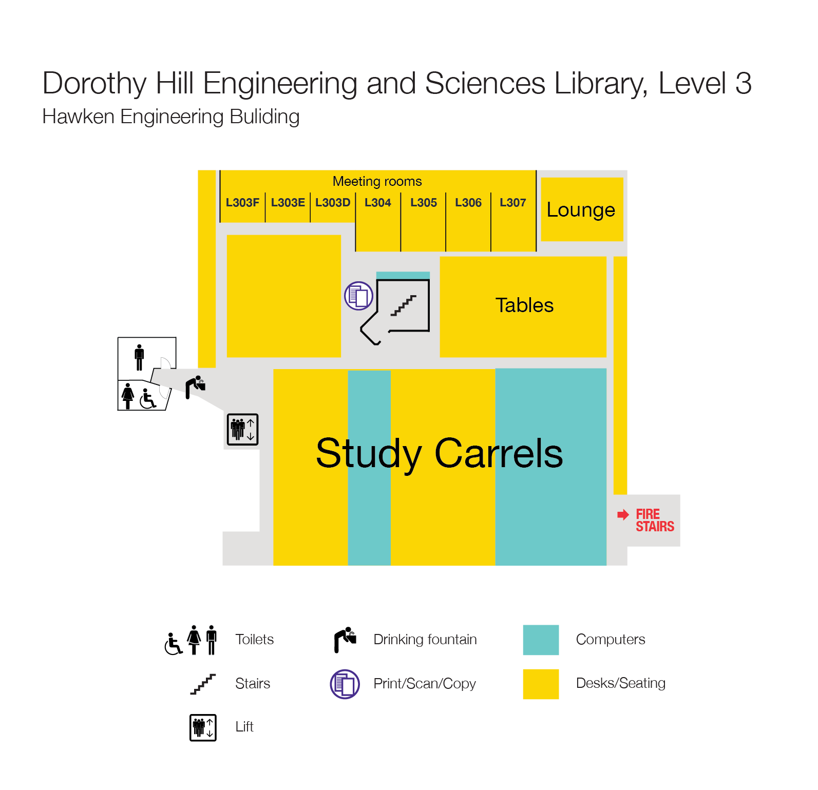 Level 3 floor plan, Dorothy Hill Engineering and Sciences Library