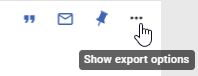 Export options quick actions menu, including Citation, Email, Favourites pin and ellipsis menu with all options