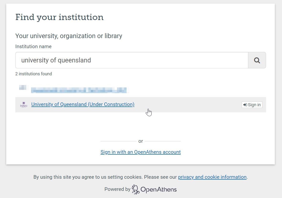 Search to find your university, organisation or library.