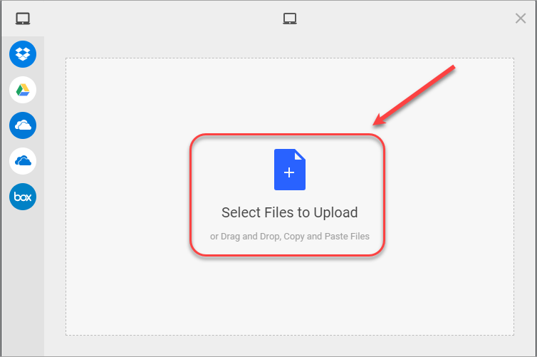 Select Files to Upload