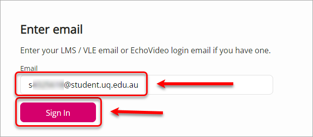 email field highlighted