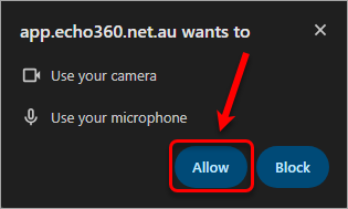 Allow button highlighted