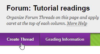 Click on Create Thread button