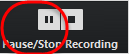 the pause recording button is highlighted