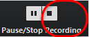 the stop button is highlighted