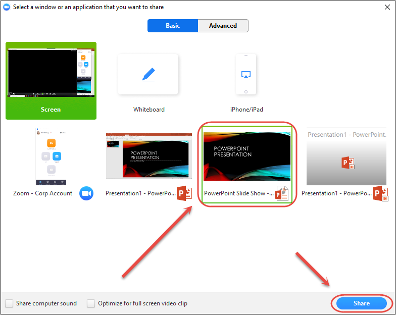 powerpoint app shared in slide show view