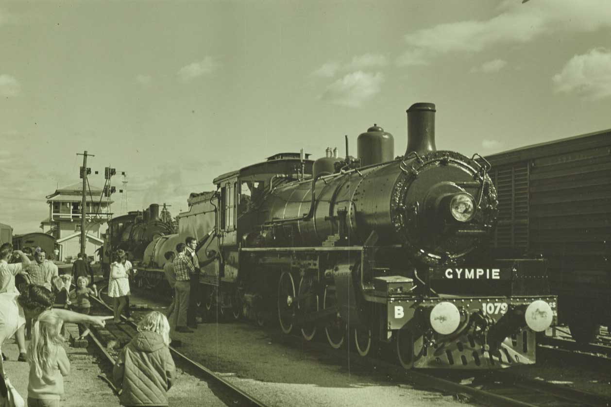 The locomotive BB18 Qtr Class No. 1079, Gympie, 14 Jun 1975