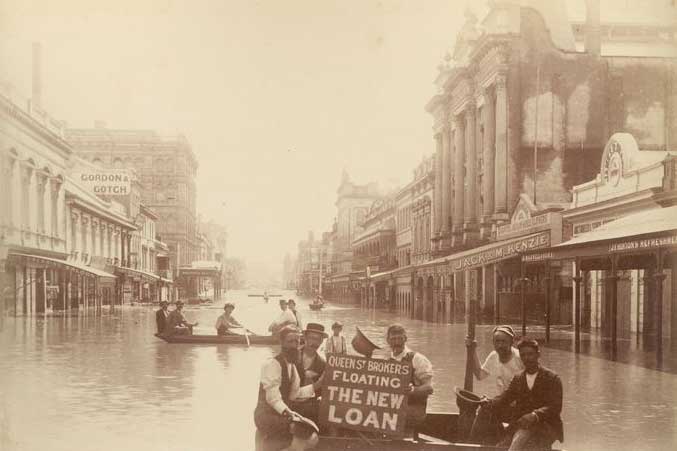 Flooded Queen St, Brisbane, 1893