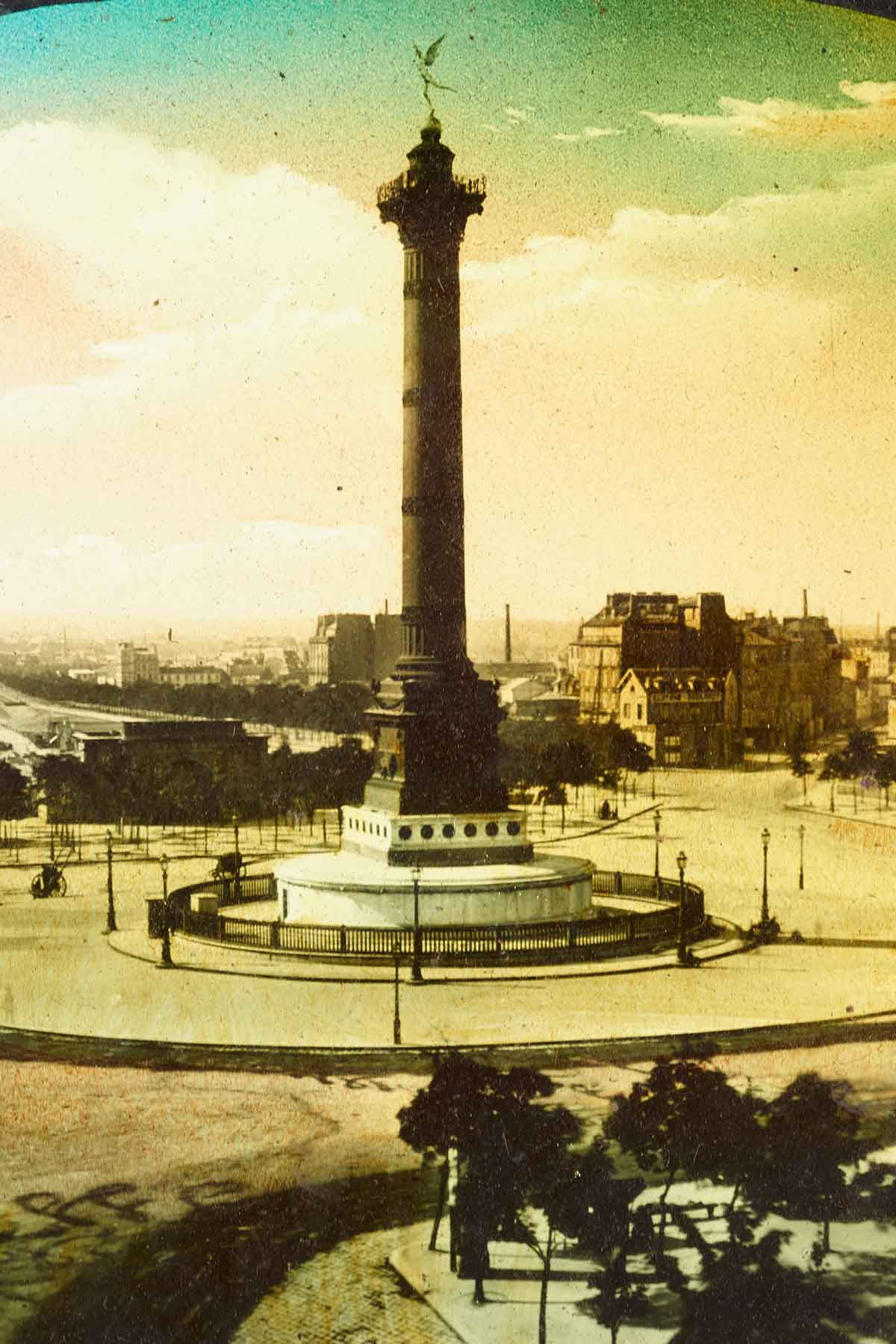 View of Place de la Bastille with Colonne de Juillet at centre, Paris