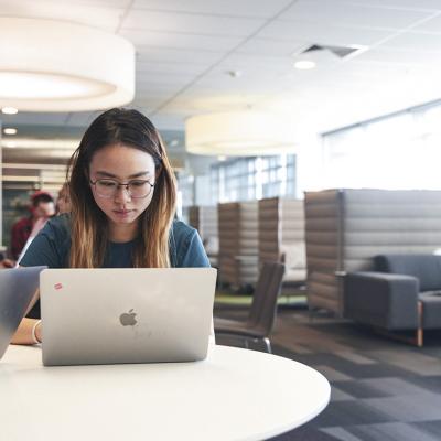 student with laptop