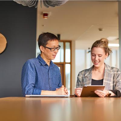 staff using a tablet