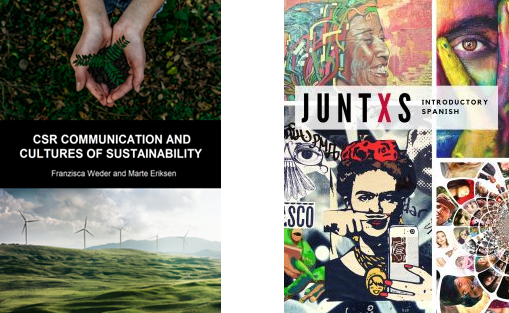 CSR Communication and Cultures of Sustainability and JUNTXS Introductory Spanish book covers