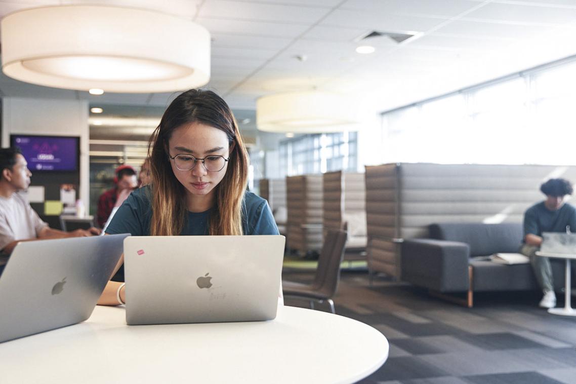 student with laptop