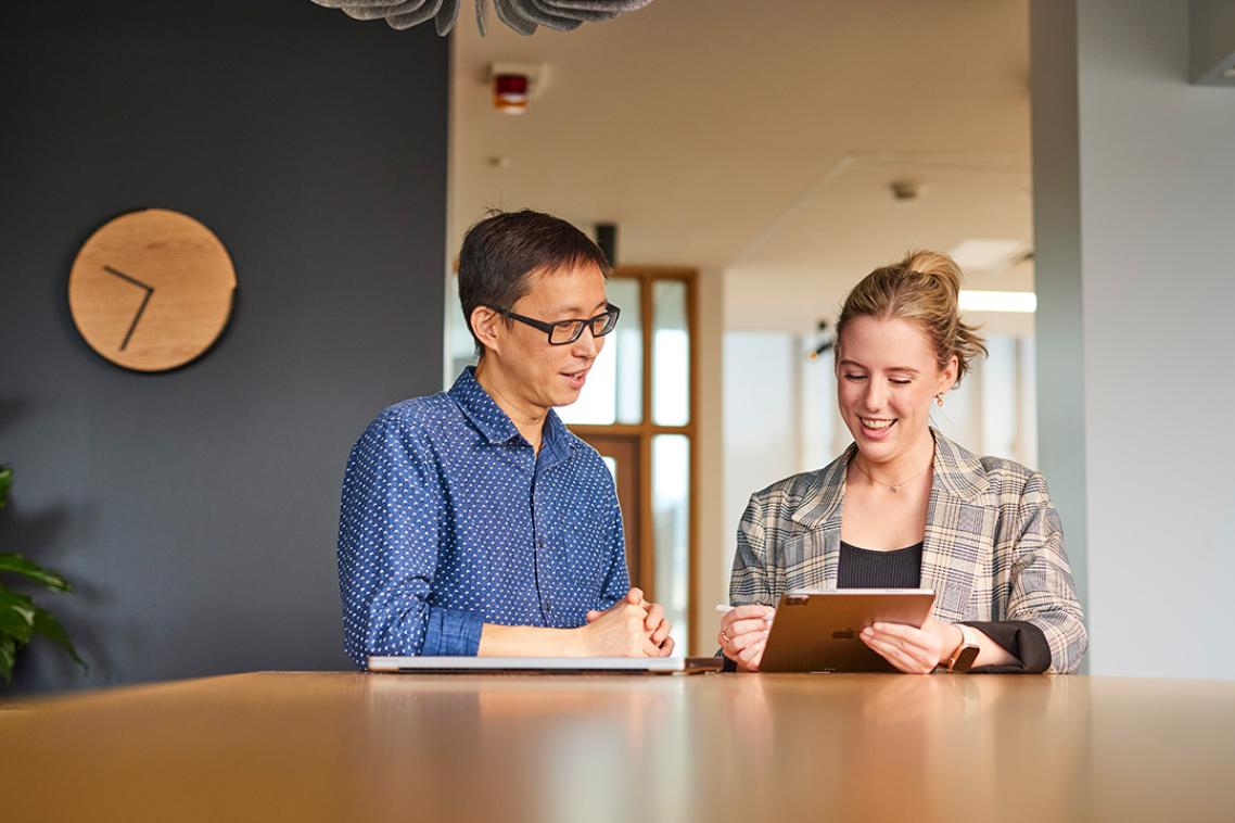 staff using a tablet