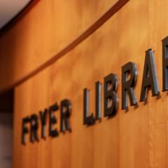 Fryer Library sign at entry